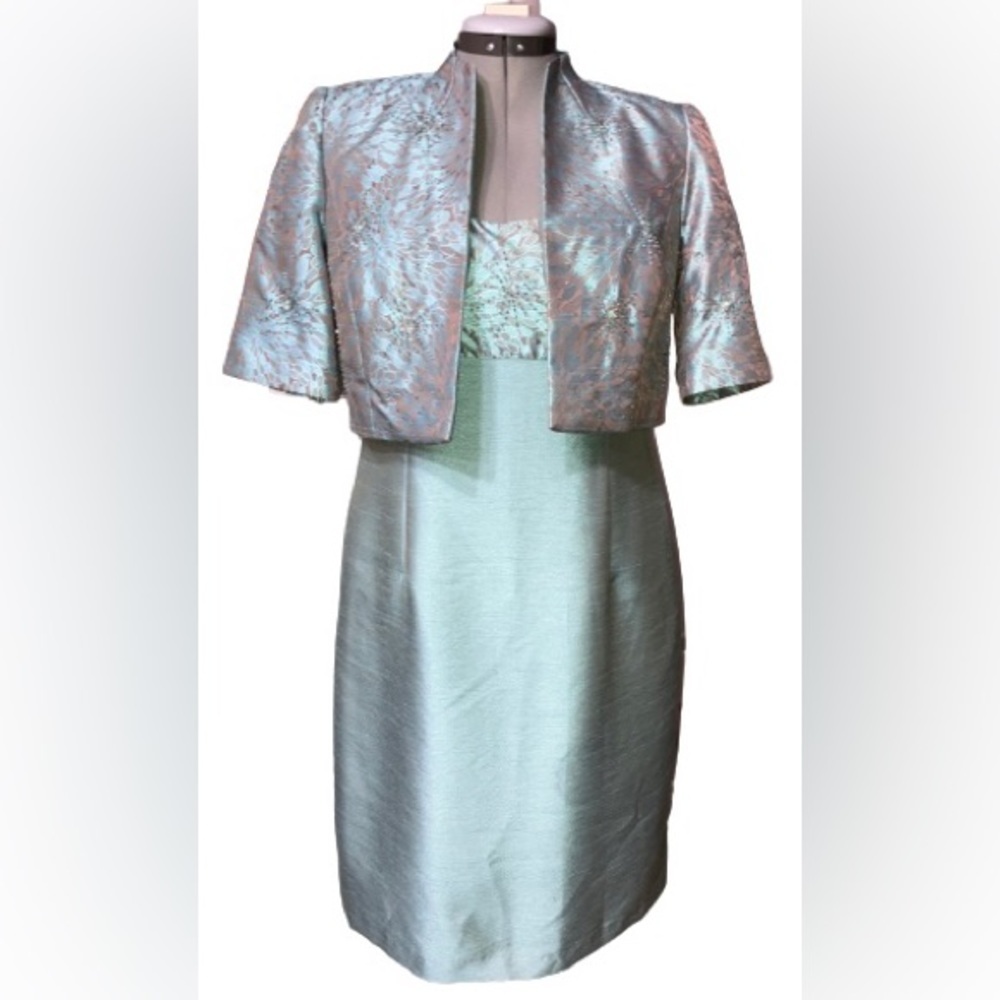 R&M Richards 2 piece beaded dress set, sz 8